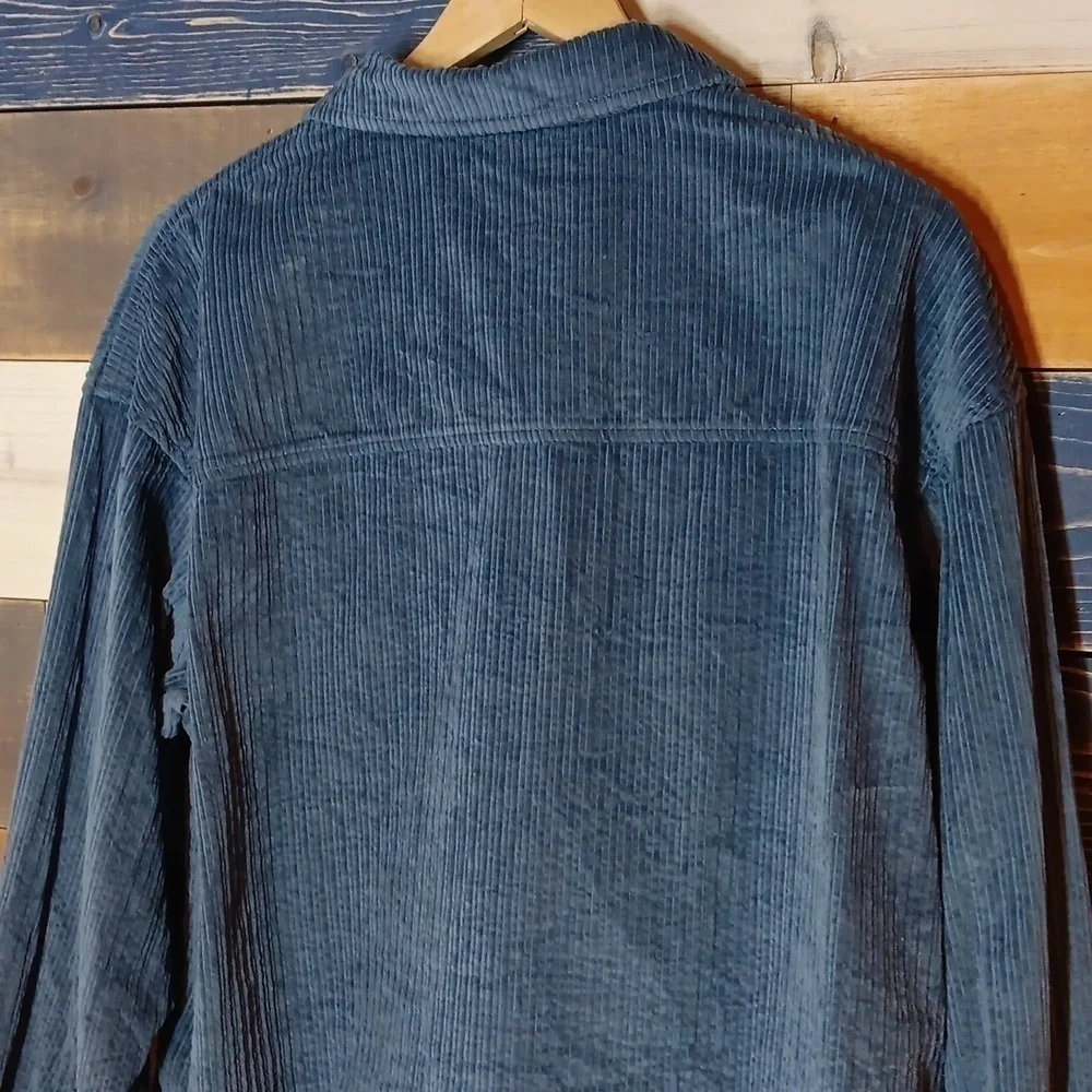 American Eagle Outfitters Velvet Corduroy Shacket XL blue - Picture 7 of 7